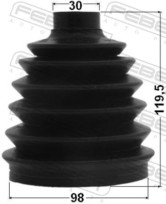 1617P164S Febest Bota de proteção externa de junta homocinética do semieixo dianteiro