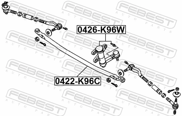 0422K96C Febest Tração de direção central