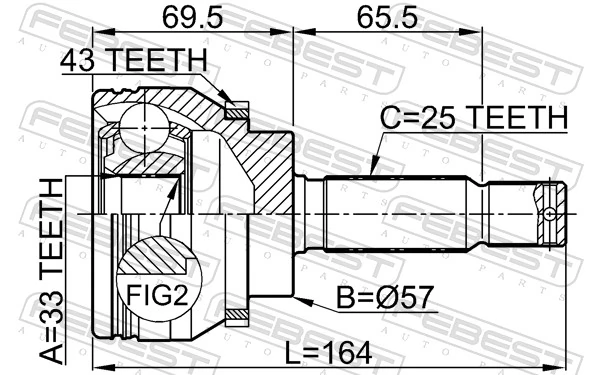 Junta homocinética externa dianteira para Mitsubishi Galant IX DJ, DM