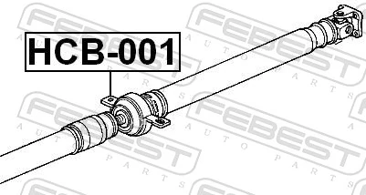 HCB001 Febest Rolamento suspenso da junta universal