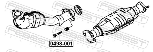 0498001 Febest Parafuso do sistema de escape (do silenciador)