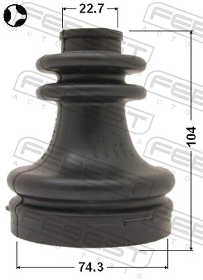 0415DARH Febest Bota de proteção interna direita de junta homocinética do semieixo dianteiro
