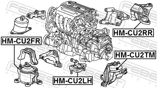 HMCU2FR Febest Coxim (suporte) dianteiro de motor