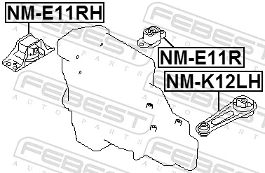 NME11RH Febest Coxim (suporte) dianteiro de motor