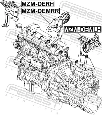  Coxim (suporte) traseiro de motor Mazda 2 II hatchback (DE) (2007 - 2014) II