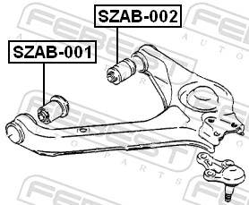 SZBS003 Polcar Bloco silencioso dianteiro do braço oscilante inferior