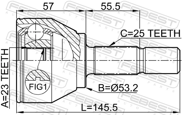 Junta homocinética externa dianteira Ford Focus I DFW