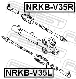 NRKBV35R Febest Bota de proteção direita do mecanismo de direção (de cremalheira)