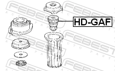 HDGAF Febest Pára-choque (grade de proteção) de amortecedor dianteiro + bota de proteção