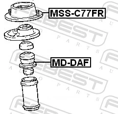 MSSC77FR Febest Suporte de amortecedor dianteiro