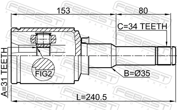 Junta homocinética interna dianteira esquerda General Motors 13318014 preço, a partir de 67,69 USD