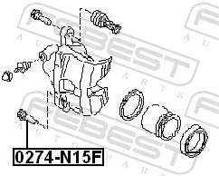 0274N15F Febest Guia de suporte dianteiro