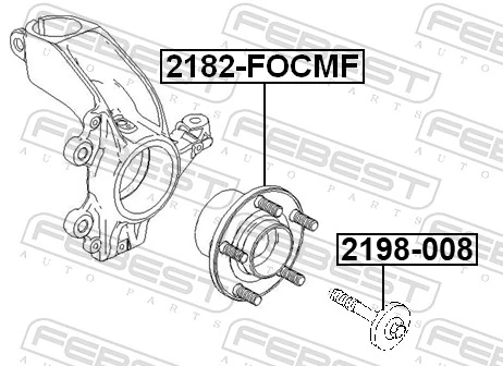 2198008 Febest Parafuso de cubo