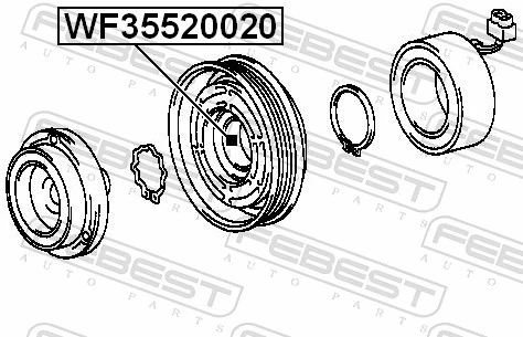 WF35520020 Febest Rolamento de acoplamento do compressor de aparelho de ar condicionado
