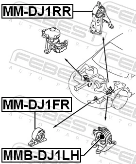 Coxim (suporte) dianteiro de motor para Mitsubishi Galant IX DJ, DM