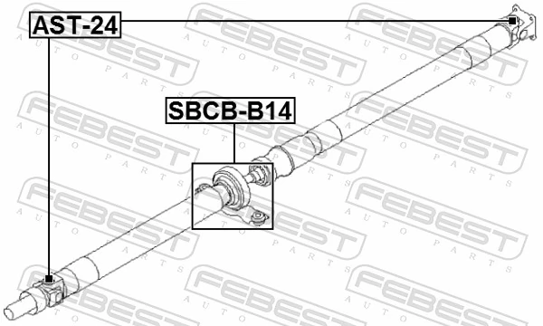 SBCBB14 Febest Rolamento suspenso da junta universal