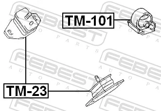 TM23 Febest Coxim (suporte) esquerdo/direito de motor