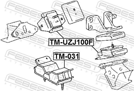 TMUZJ100F Febest Coxim (suporte) esquerdo/direito de motor