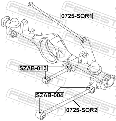 SZAB013 Febest Bloco silencioso do braço oscilante superior traseiro longitudinal