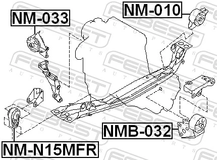 NMN15MFR Febest Coxim (suporte) dianteiro de motor
