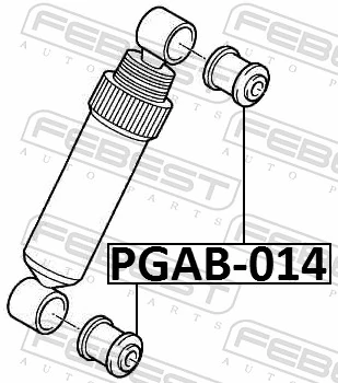 PGAB014 Febest Bloco silencioso de amortecedor traseiro