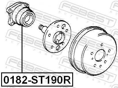 0182ST190R Febest Cubo traseiro