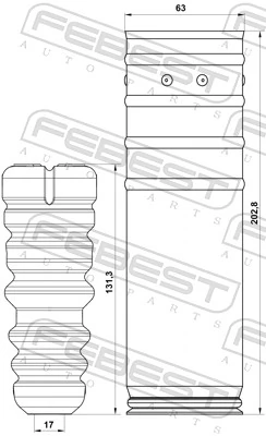 Pára-choque (grade de proteção) de amortecedor traseiro + bota de proteção Opel Corsa E X15