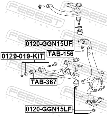 0129019KIT Febest Parafuso de fixação de braço oscilante dianteiro, inferior