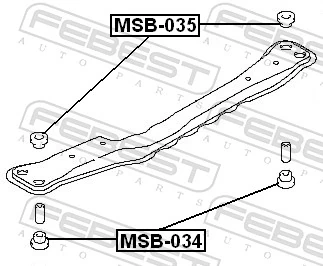 MSB035 Febest Bucha de viga longitudinal dianteira de motor