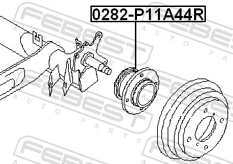 0282P11A44R Febest Cubo traseiro