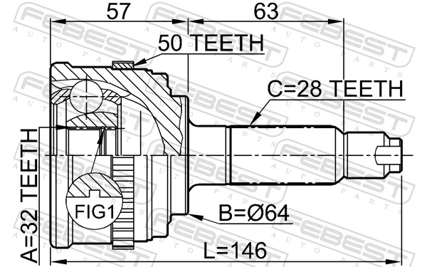 Junta homocinética externa dianteira para Honda Accord VI CG