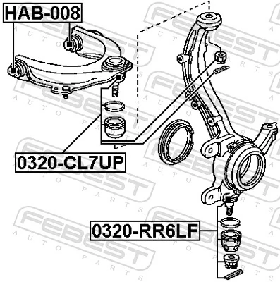 0320RR6LF Febest Suporte de esfera inferior
