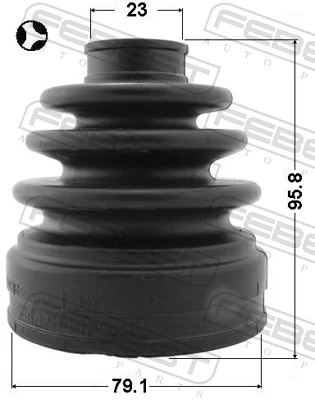 0215L32T Febest Bota de proteção interna de junta homocinética do semieixo dianteiro