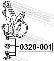 0320001 Febest Suporte de esfera inferior