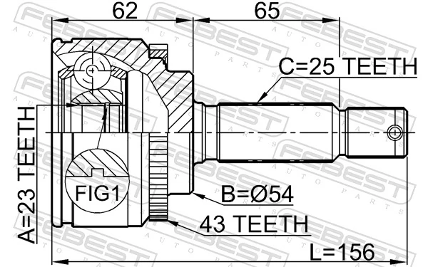 Junta homocinética externa dianteira Mitsubishi MB620899