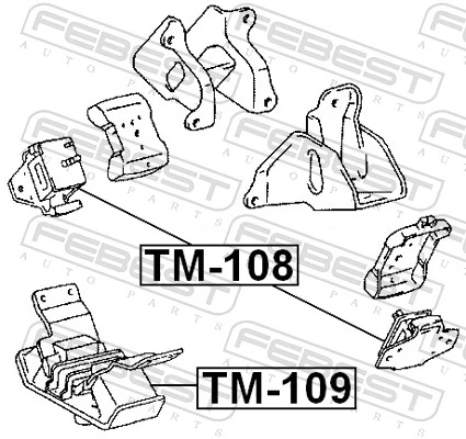 TM108 Febest Coxim (suporte) esquerdo/direito de motor