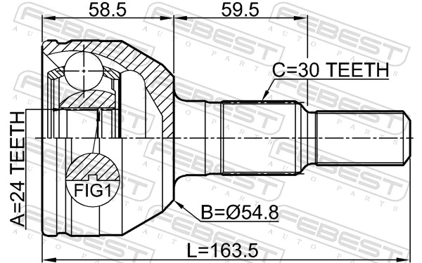 3210SRX Febest Junta homocinética externa dianteira