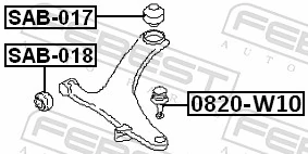 0820W10 Febest Suporte de esfera inferior