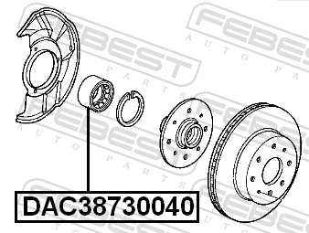 DAC38730040 Febest Rolamento de cubo dianteiro