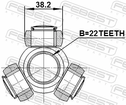 0216F15 Febest Junta homocinética interna dianteira