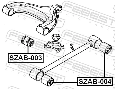 SZAB003 Febest Bloco silencioso do braço oscilante inferior traseiro