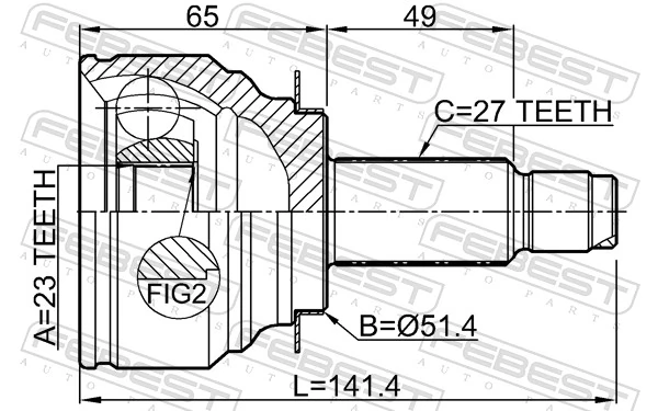 Junta homocinética externa dianteira Subaru Impreza III GR