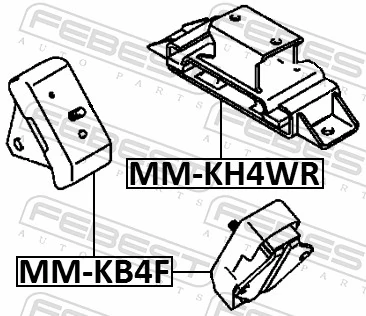 MMKH4WR Febest Coxim de transmissão (suporte da caixa de mudança)