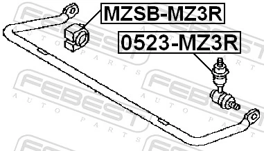 0523MZ3R Febest Montante de estabilizador traseiro