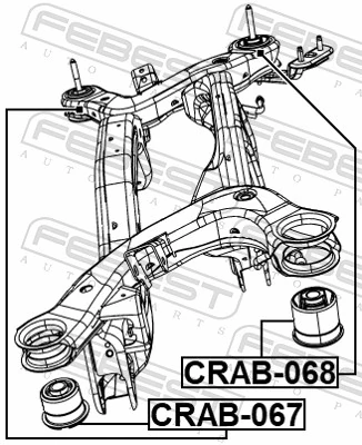 CRAB068 Febest Bloco silencioso de viga traseira (de plataforma veicular)