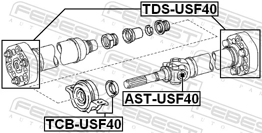 TDSUSF40 Febest Junta universal traseira montada