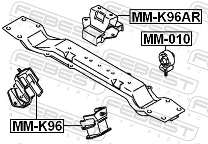 MMK96 Febest Coxim (suporte) esquerdo/direito de motor