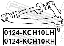0124KCH10RH Febest Braço oscilante superior direito de suspensão dianteira