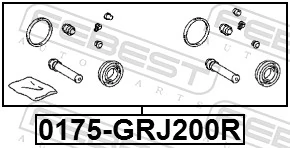 0175GRJ200R Febest Kit de reparação de suporte do freio traseiro