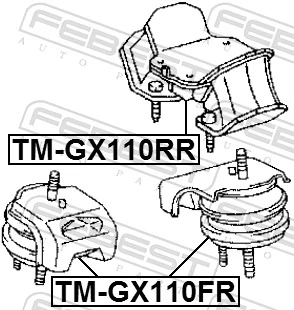 TMGX110FR Febest Coxim (suporte) esquerdo/direito de motor